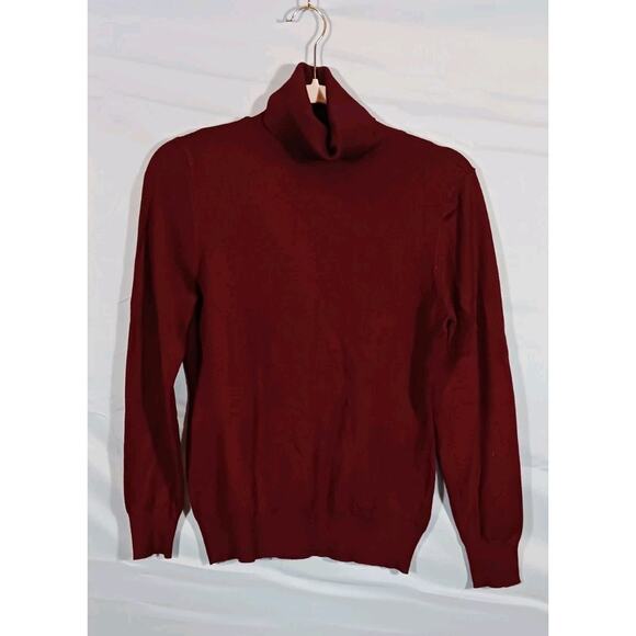 Cielo Women's Large Maroon Red Long Sleeve Super Soft Turtleneck Knit Sweater - Picture 1 of 4